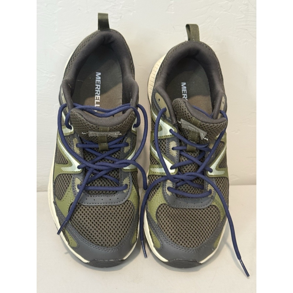 Merrell J038737 Men's Tempo EXP Soft Toe Olive Sz 9 Sneakers Hike Trail EUC
